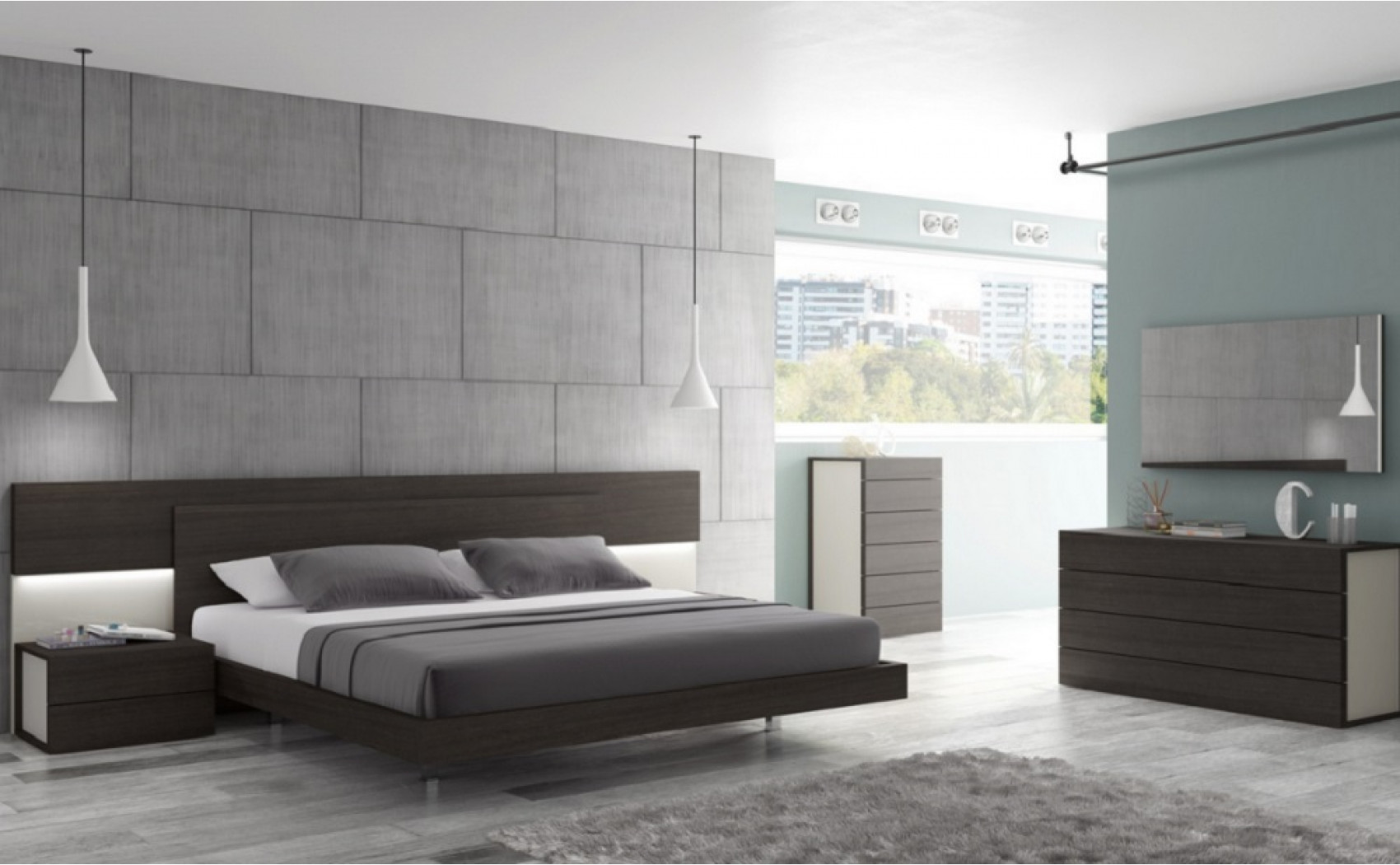 Maia Casegoods Light Grey & Wenge J&M Furniture