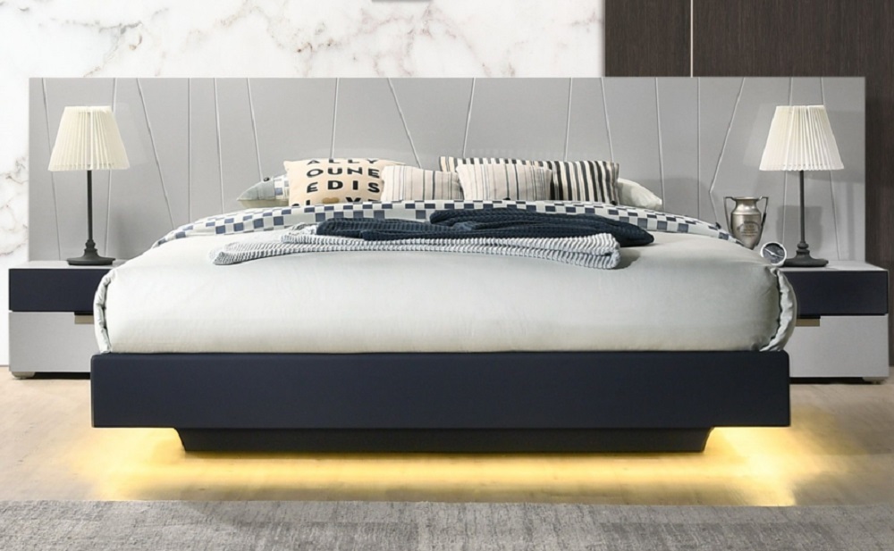Marsala Nightstand Light Grey & Navy J&M Furniture