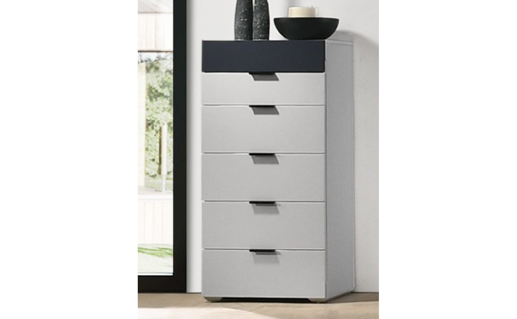 Marsala Bedroom Set Light Grey & Navy J&M Furniture