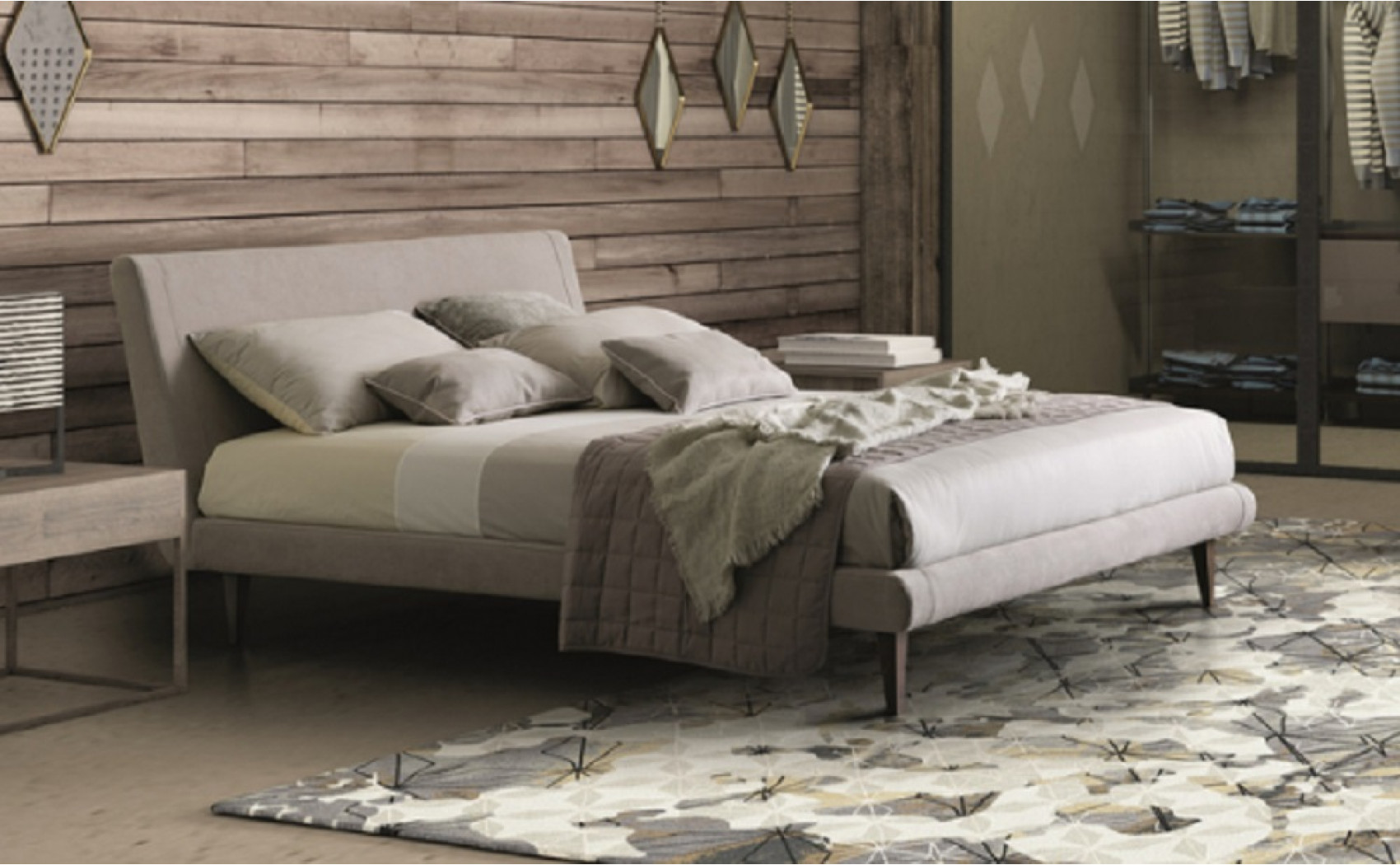 Metropolitan Fabric Bed Taupe J&M Furniture