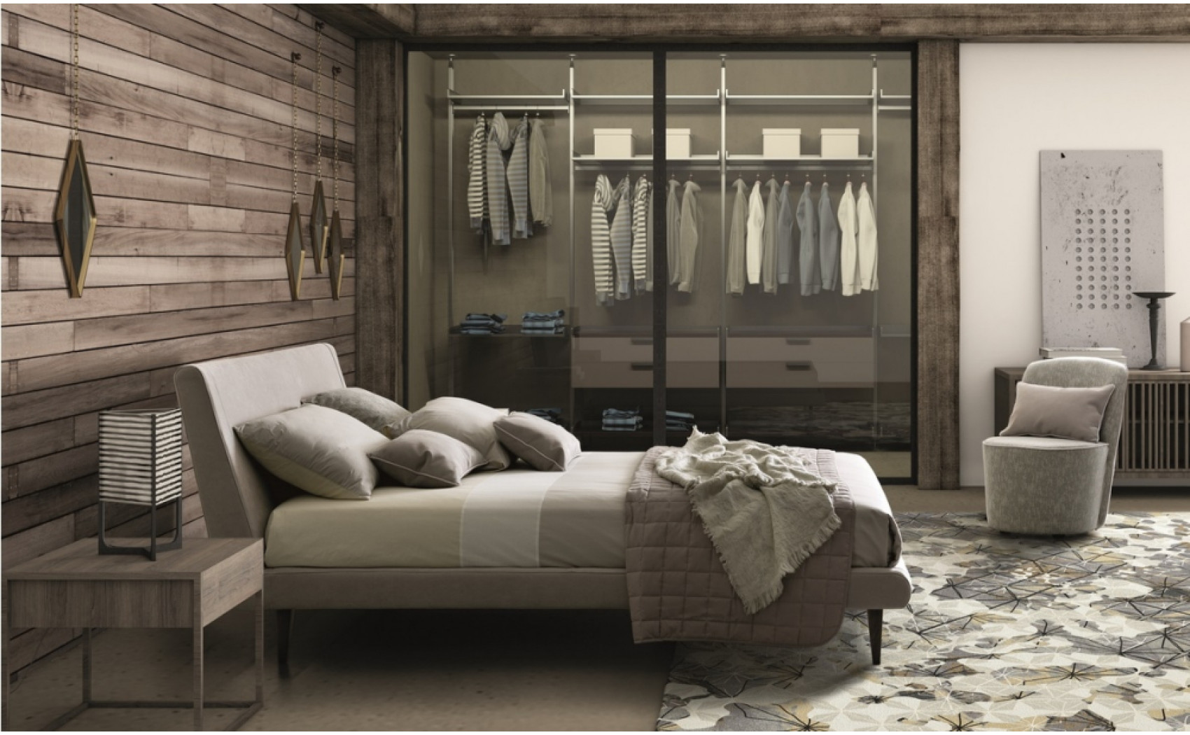 Metropolitan Fabric Bed Taupe J&M Furniture