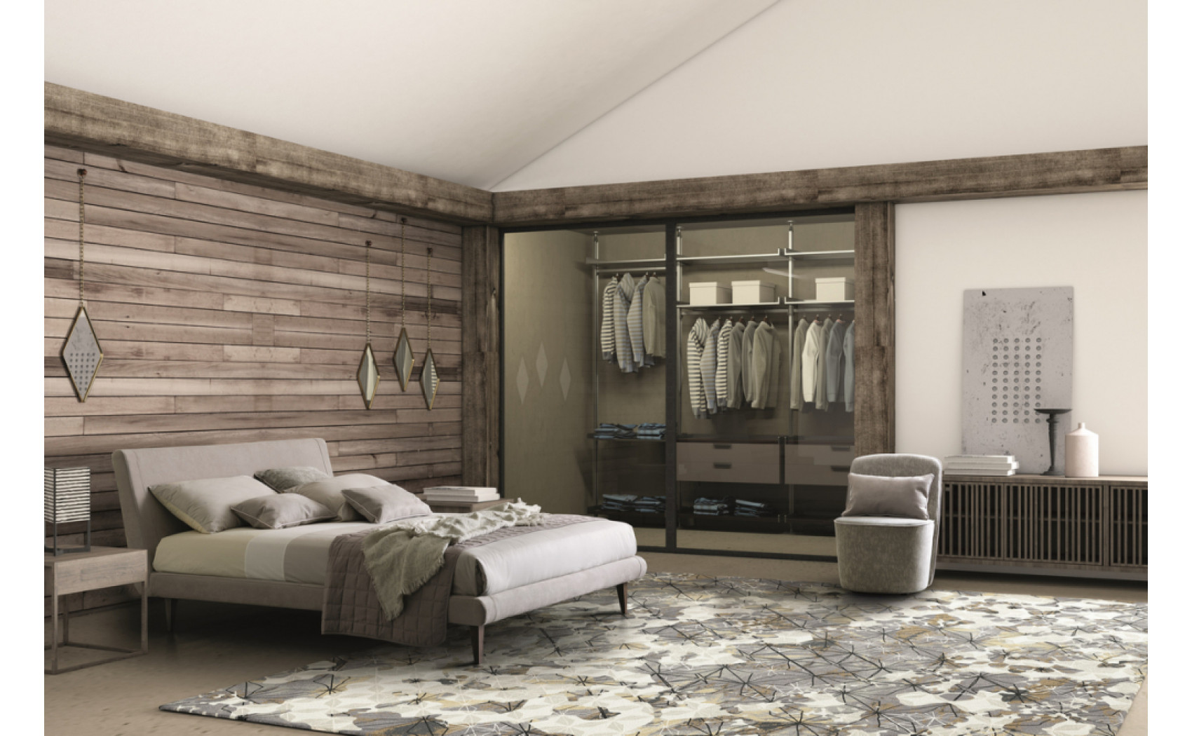 Metropolitan Fabric Bed Taupe J&M Furniture