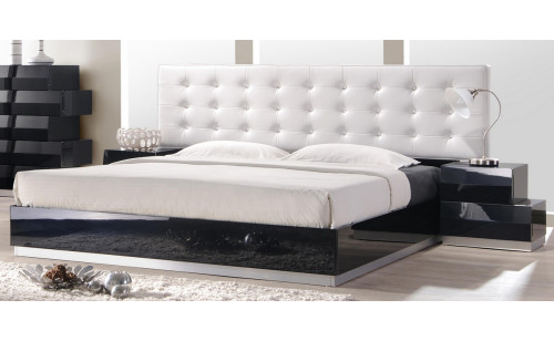 Milan Bed Black Lacquer J&M Furniture
