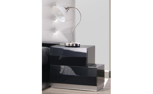 Milan Nightstand Black Lacquer J&M Furniture
