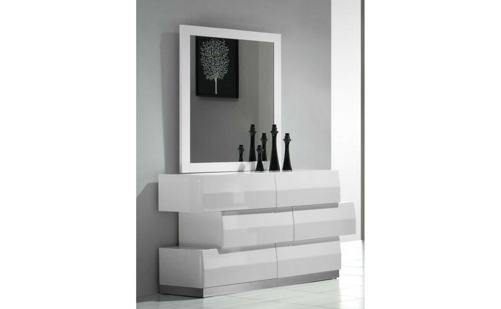 Milan Casegoods White Lacquer J&M Furniture