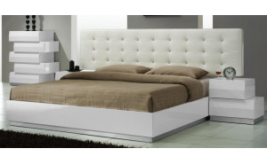 Milan Bed White Lacquer J&M Furniture