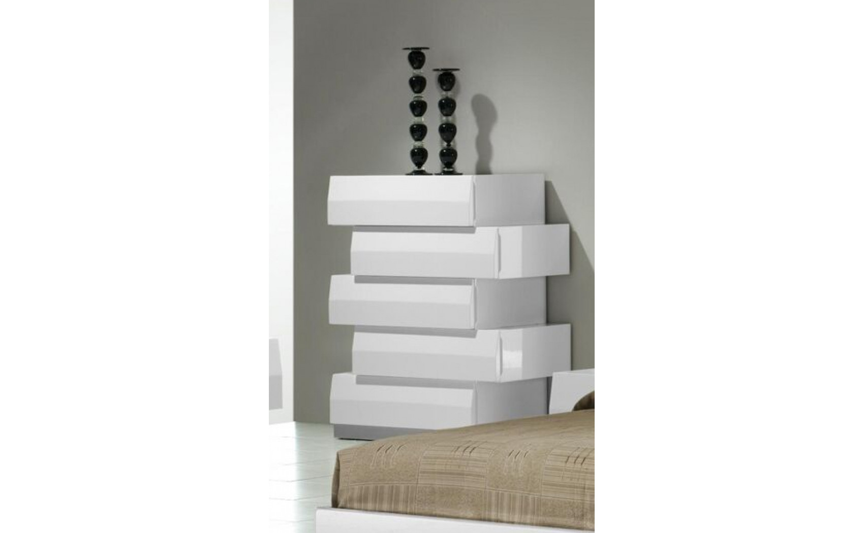 Milan Casegoods White Lacquer J&M Furniture