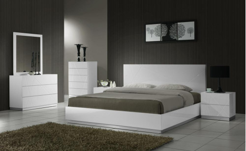 Naples Bedroom Set White Lacquer J&M Furniture
