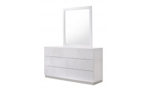 Naples Dresser & Mirror White Lacquer J&M Furniture