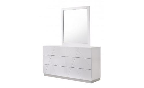 Naples Dresser & Mirror White Lacquer J&M Furniture