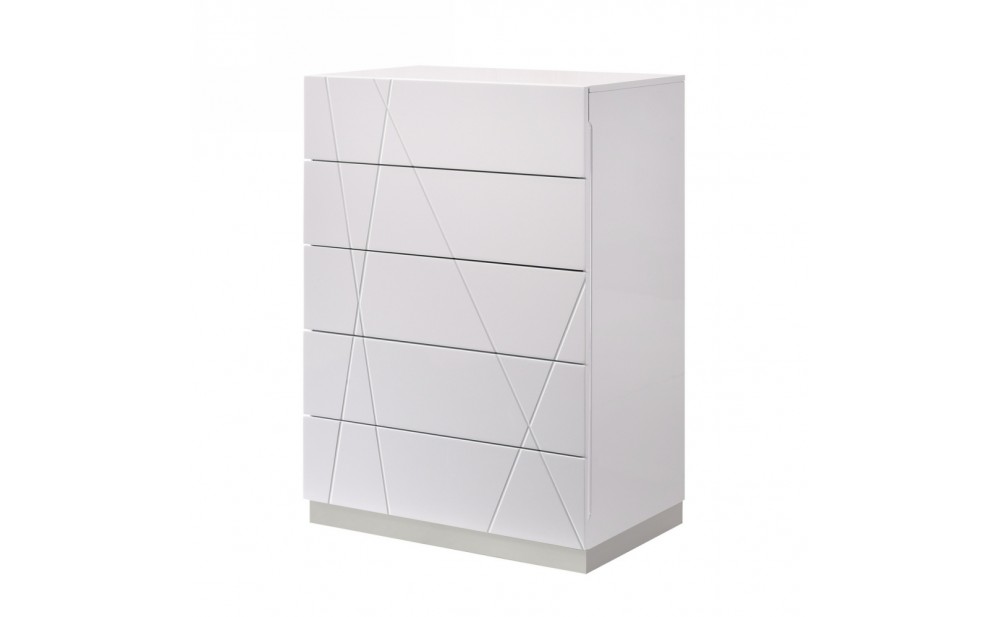Naples Dresser & Mirror White Lacquer J&M Furniture