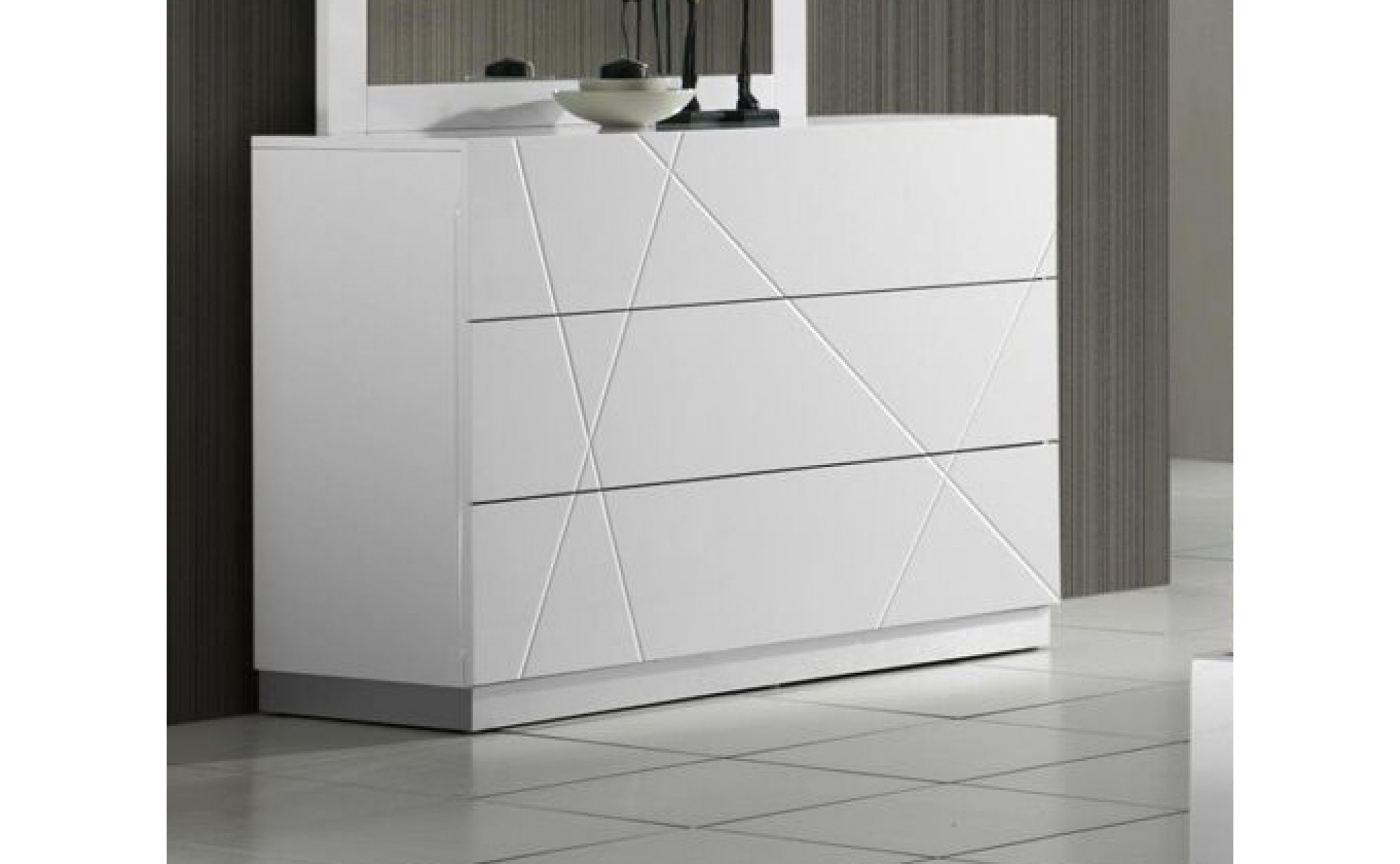 Naples Bedroom Set White Lacquer J&M Furniture JM