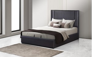 Nara Storage Bed Dark Brown Leatherette J&M Furniture Nara Storage Bed Dark Brown Leatherette J&M Furniture