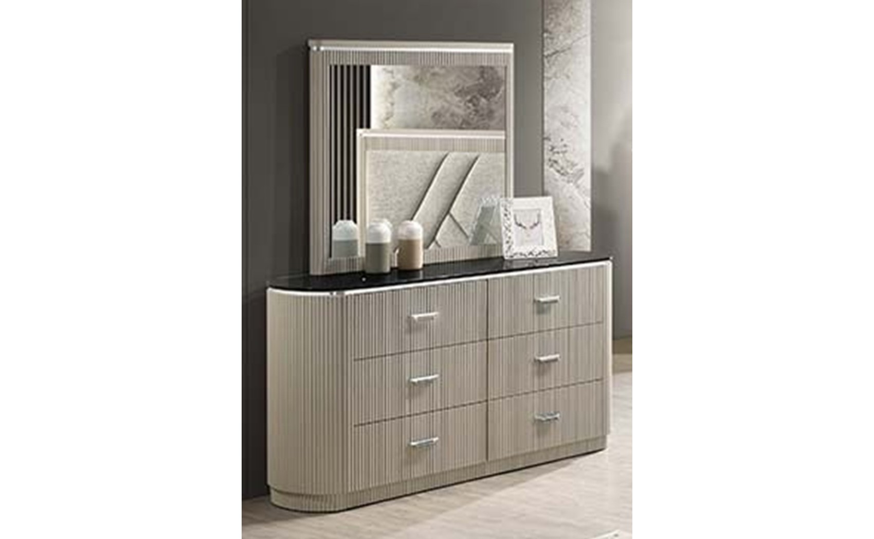 Onyx Chest Grey Glossy / Fabric J&M Furniture