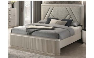 Onyx Bed Grey Glossy / Fabric J&M Furniture