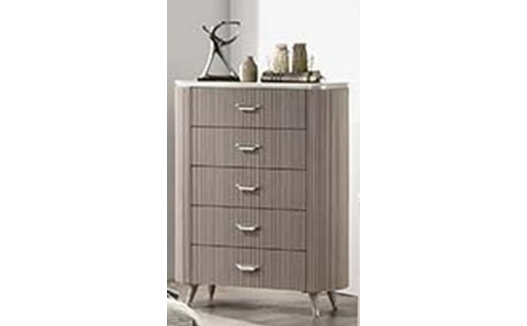 Opal Chest Taupe / White Glossy / Fabric J&M Furniture