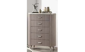 Opal Chest Taupe / White Glossy / Fabric J&M Furniture