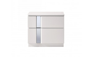 Palermo Nightstand White Lacquer & Chrome J&M Furniture