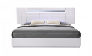 Palermo Bed White Lacquer & Chrome J&M Furniture