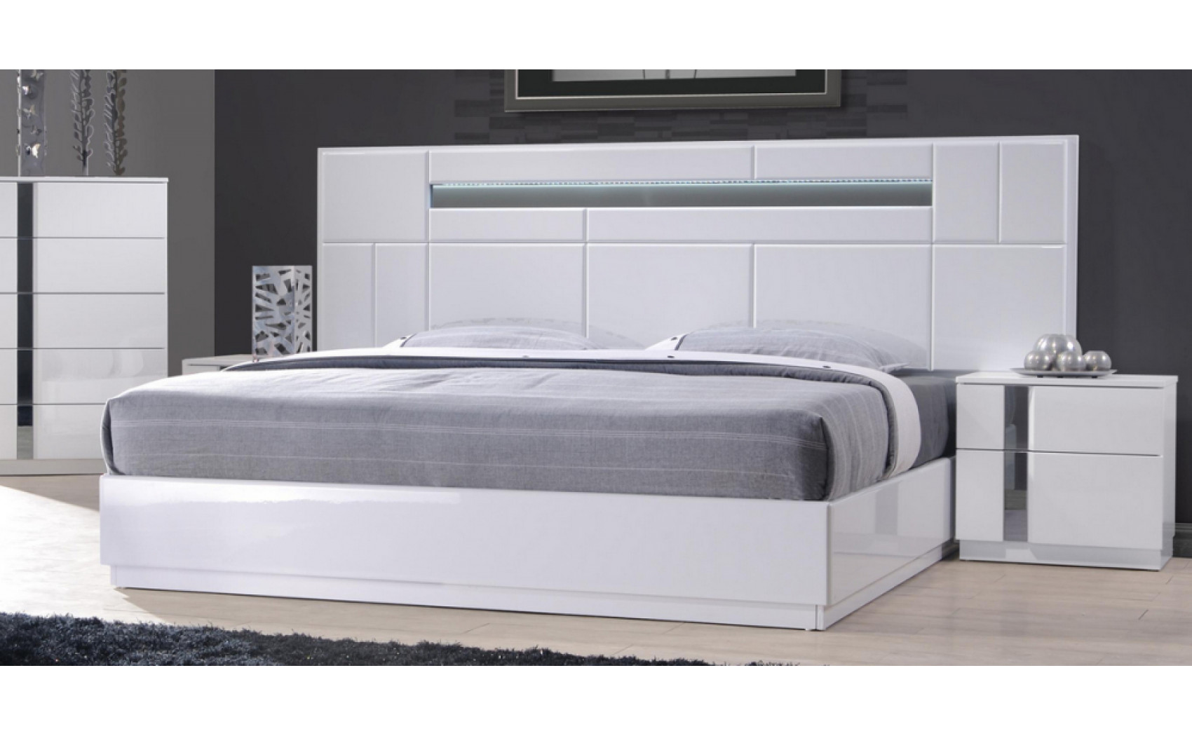 Palermo Casegoods White Lacquer & Chrome J&M Furniture
