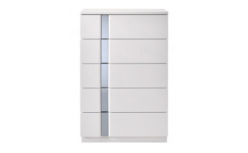 Palermo Chest White Lacquer & Chrome J&M Furniture