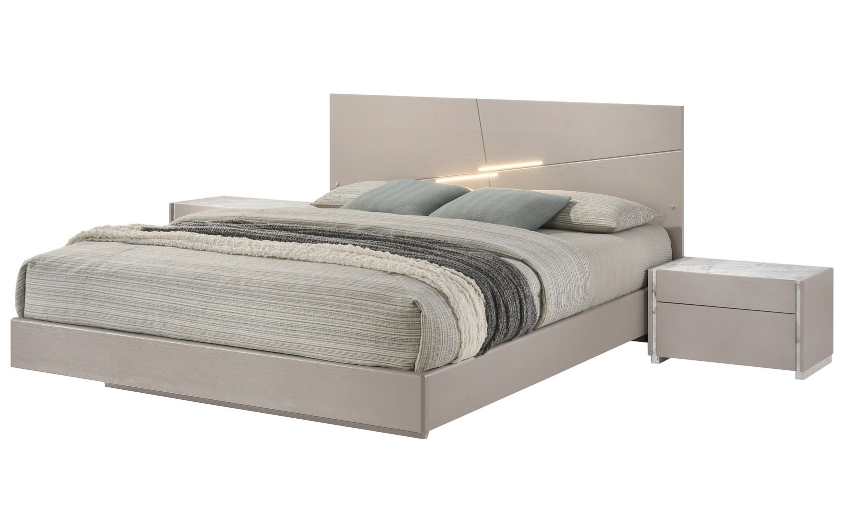 Pearl Bedroom Set Taupe / Grey / White Matte J&M Furniture