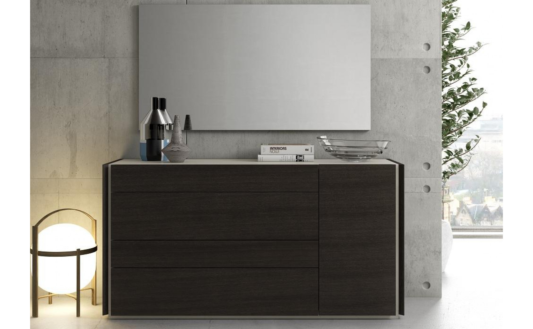 Porto Dresser Light Grey & Wenge J&M Furniture