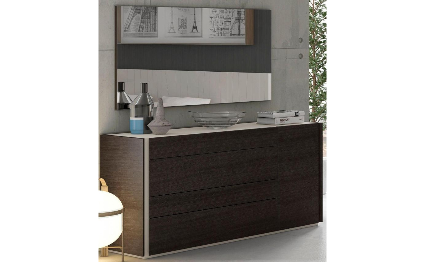 Porto Dresser Light Grey & Wenge J&M Furniture