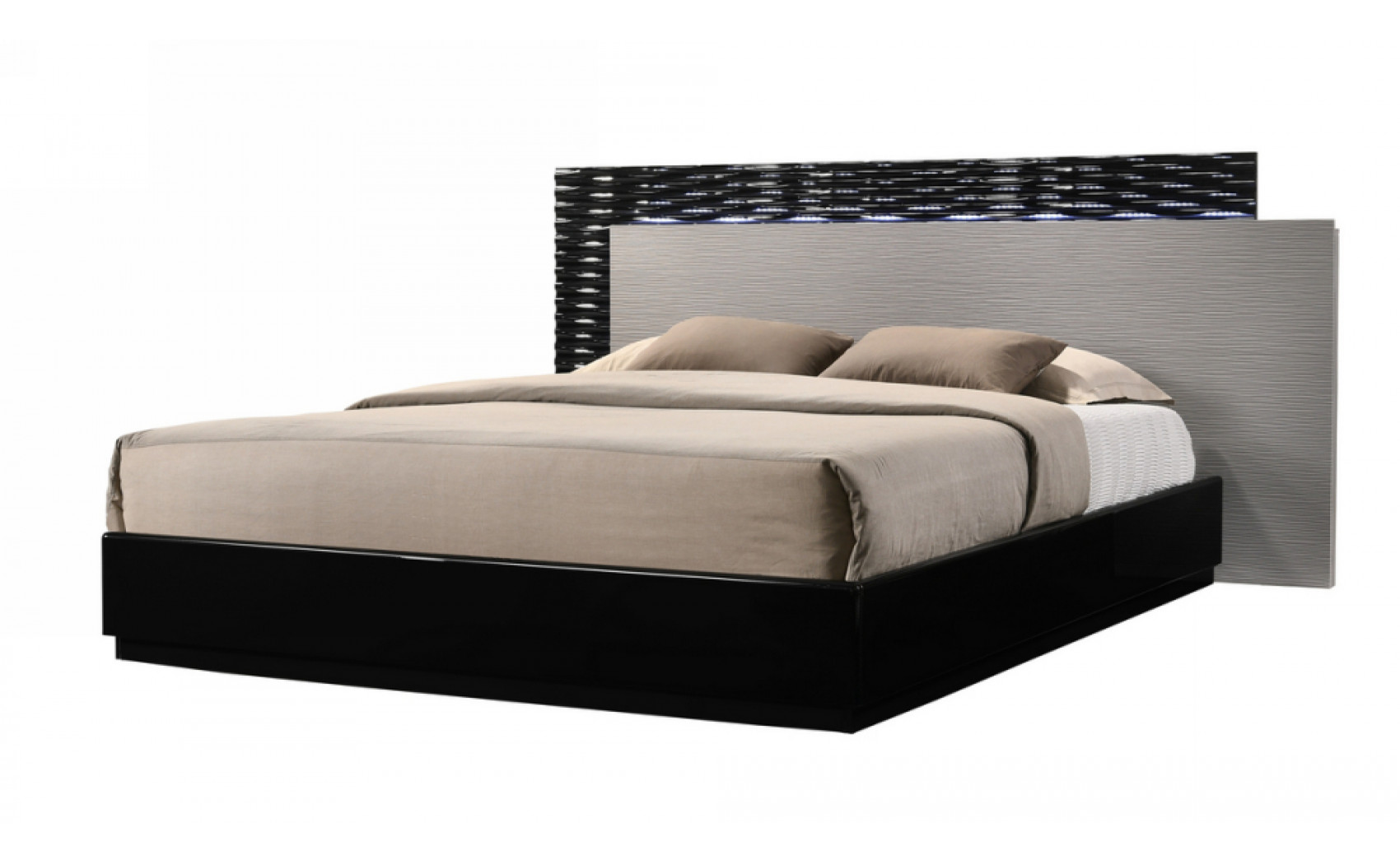 Roma Dresser & Mirror Black & Grey Lacquer J&M Furniture