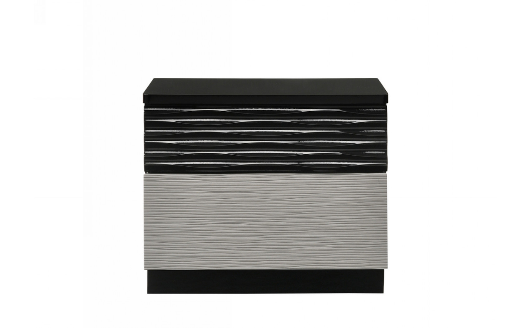 Roma Dresser & Mirror Black & Grey Lacquer J&M Furniture