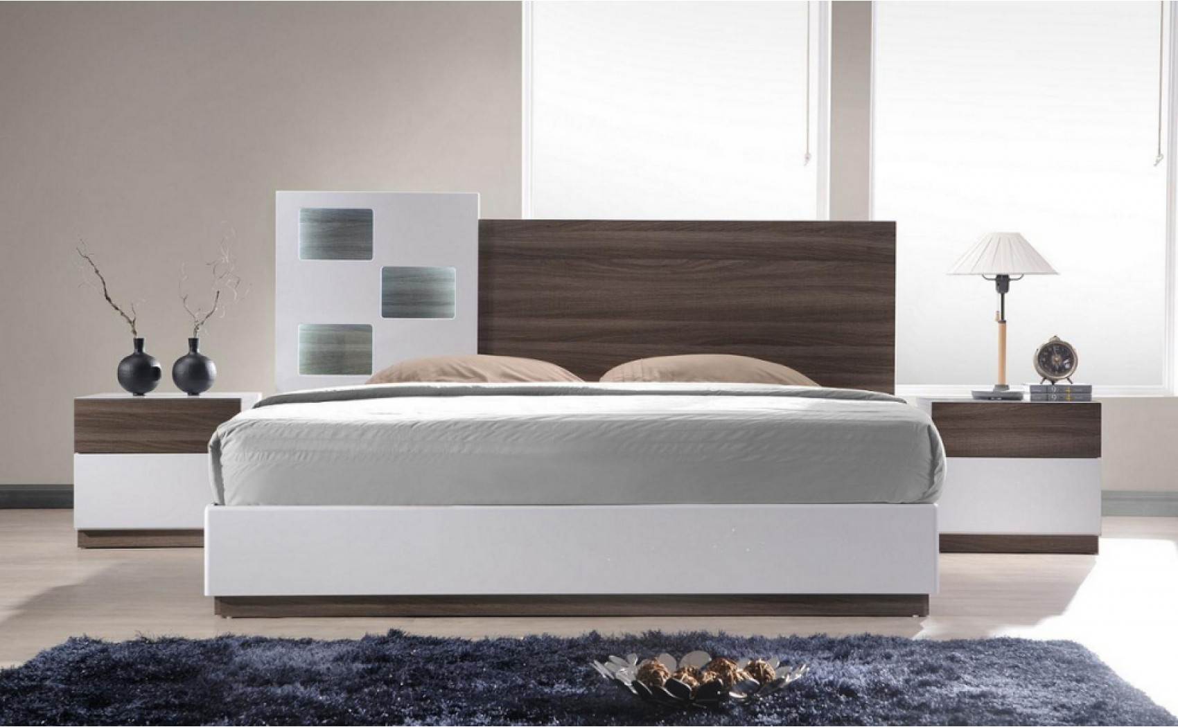 Sanremo A Bedroom Set Walnut Veneer J&M Furniture