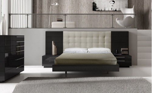 Santana Bedroom Set Black & Beige J&M Furniture