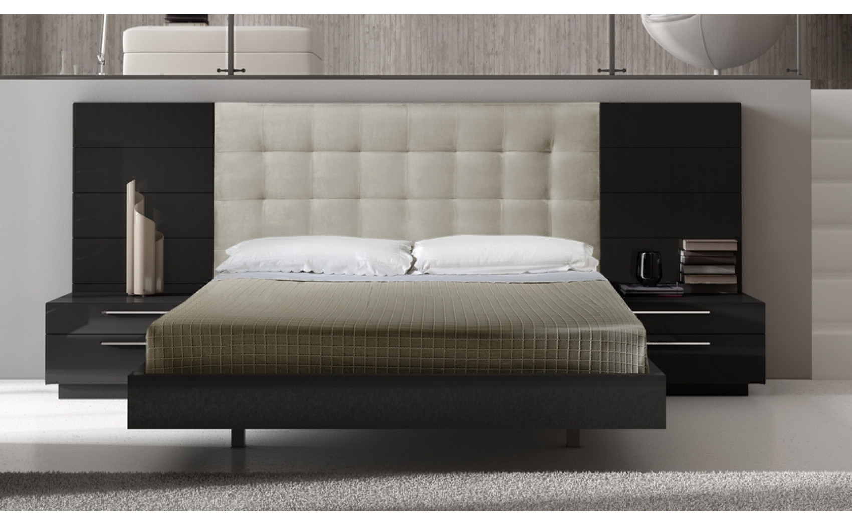 Santana Bedroom Set Black & Beige J&M Furniture