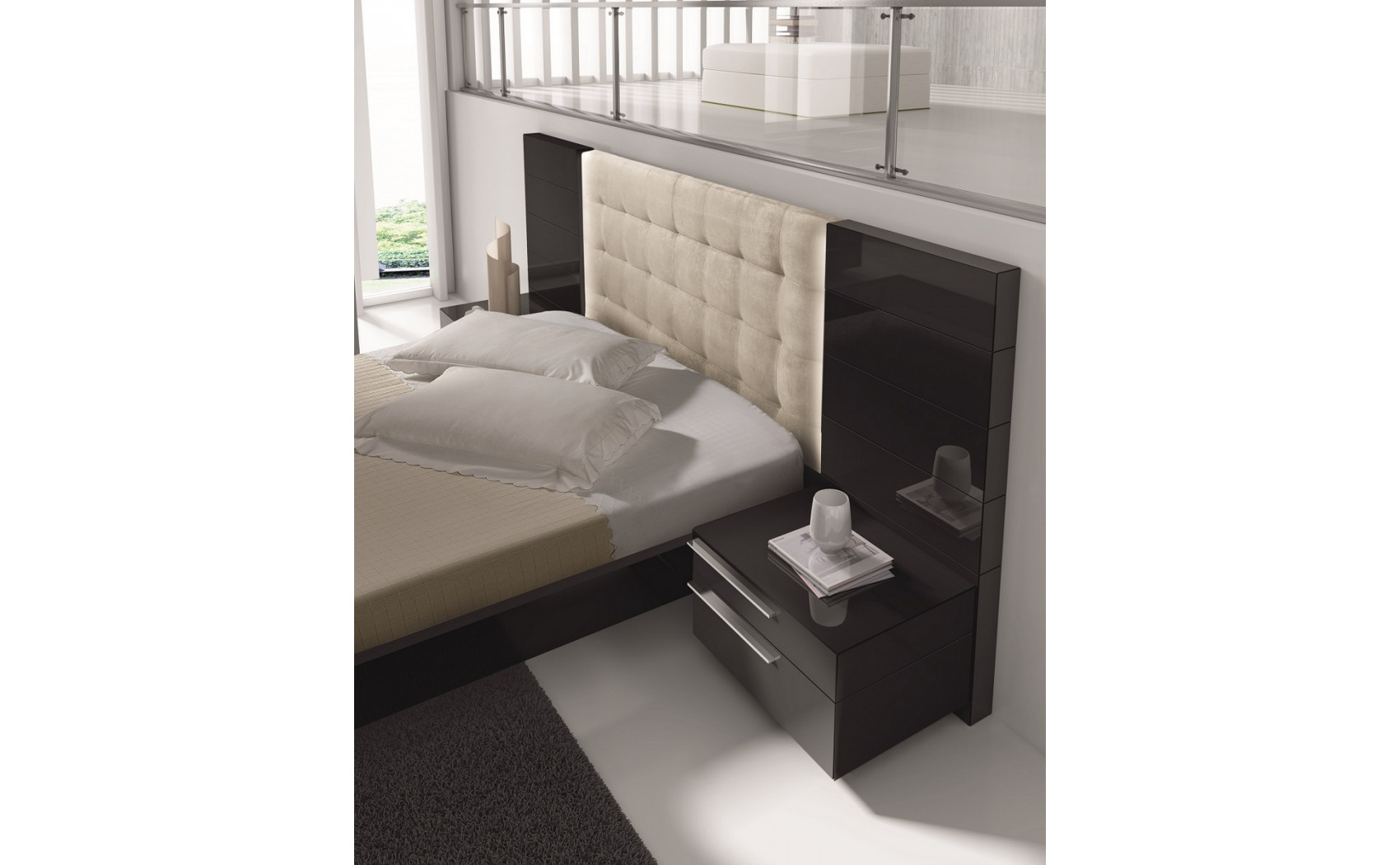 Santana Bedroom Set Black & Beige J&M Furniture