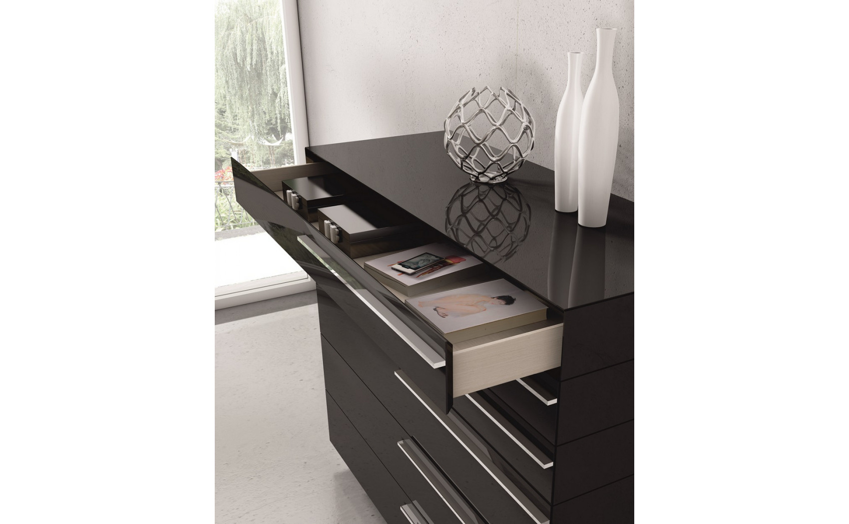 Santana Bedroom Set Black & Beige J&M Furniture