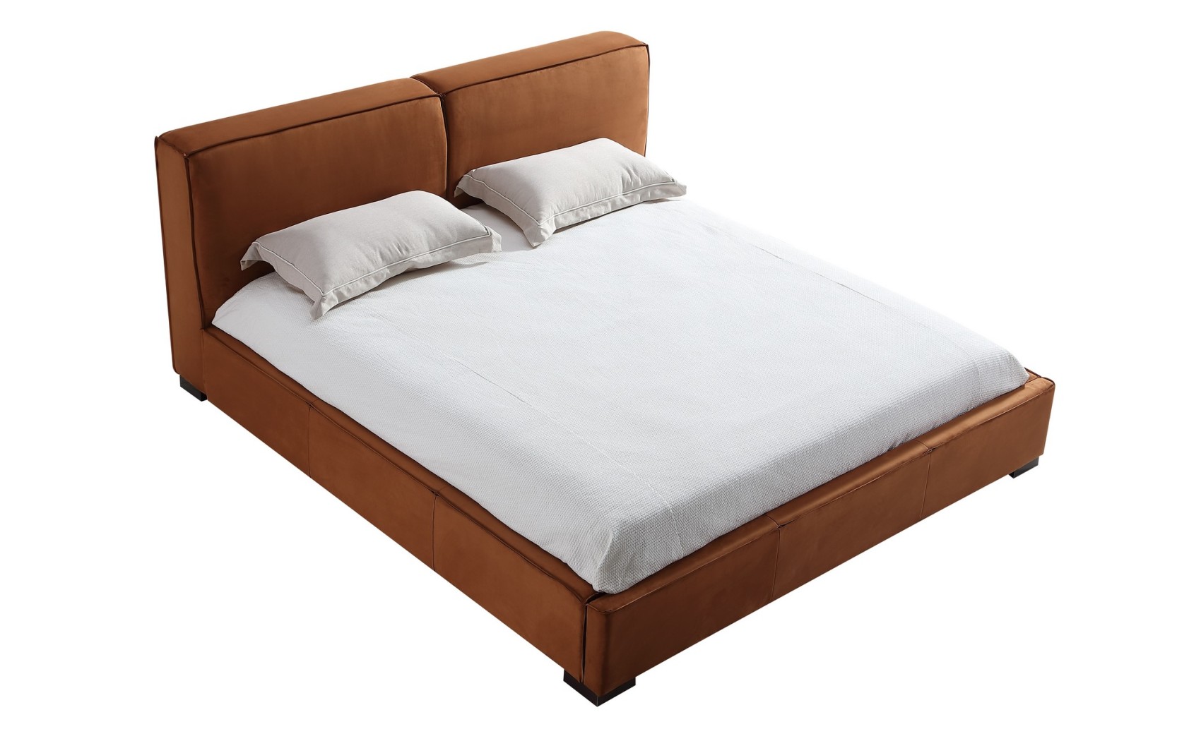 Serene Bed Chestnut Leatherette / Fabric J&M Furniture