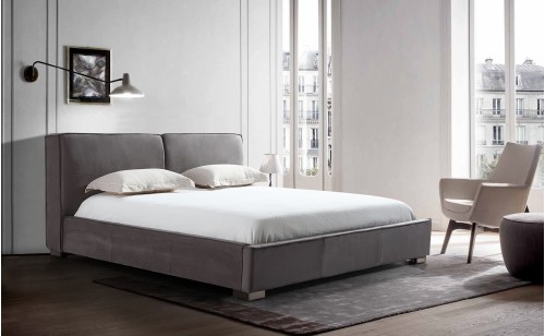 Serene Bed Grey Leatherette / Fabric J&M Furniture