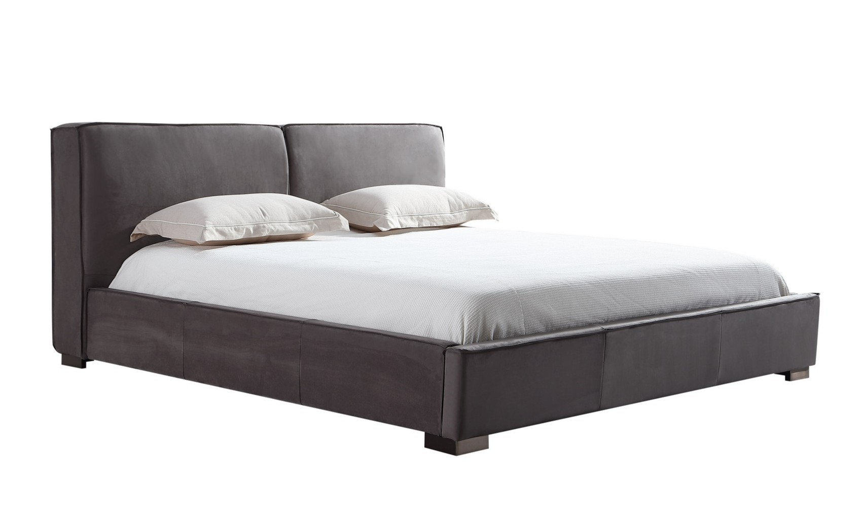 Serene Bed Grey Leatherette / Fabric J&M Furniture