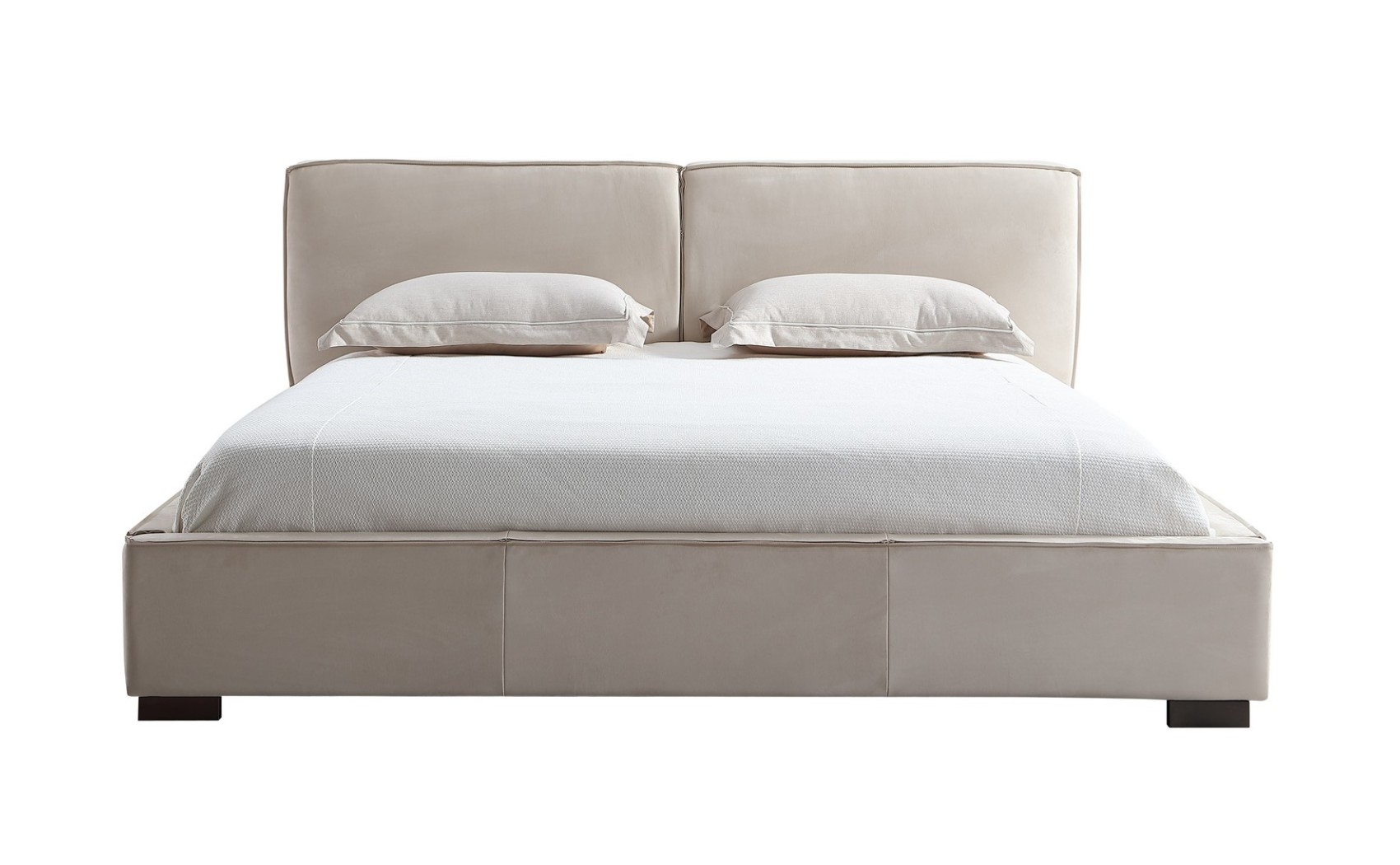 Serene Queen Natural Bed Natural Leatherette / Fabric J&M Furniture
