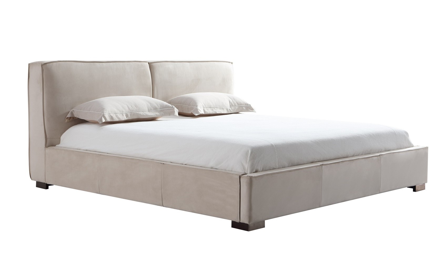 Serene Queen Natural Bed Natural Leatherette / Fabric J&M Furniture