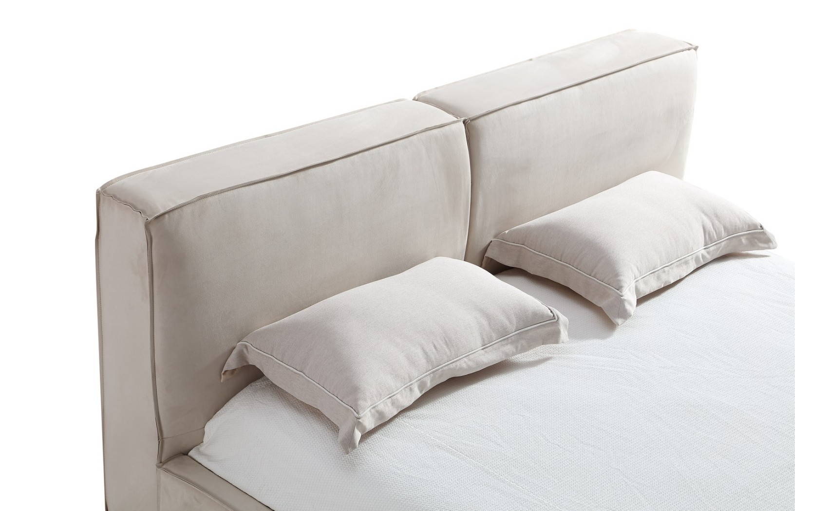 Serene Queen Natural Bed Natural Leatherette / Fabric J&M Furniture