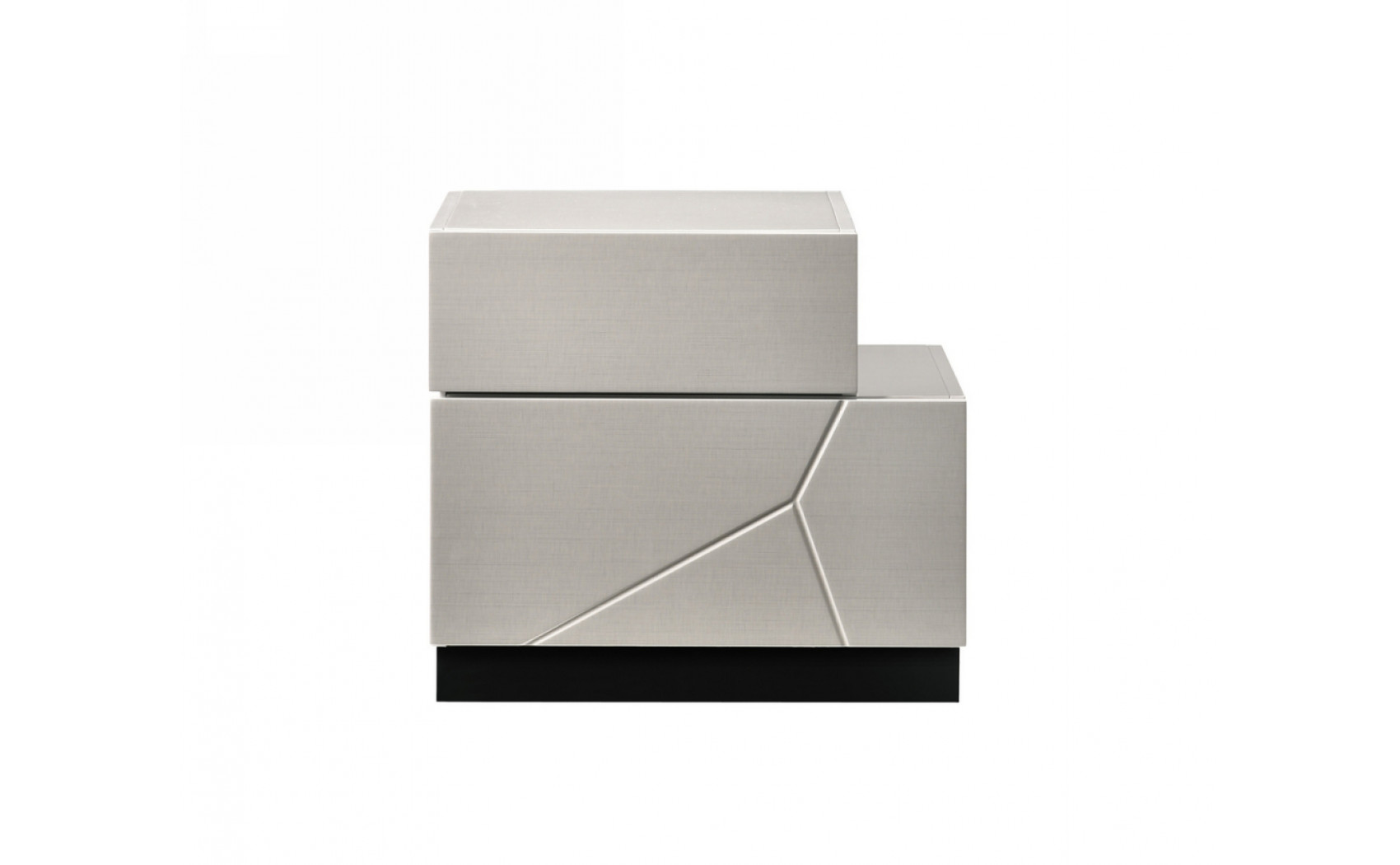 Turin Nightstand  Light Grey & Black Lacquer J&M Furniture