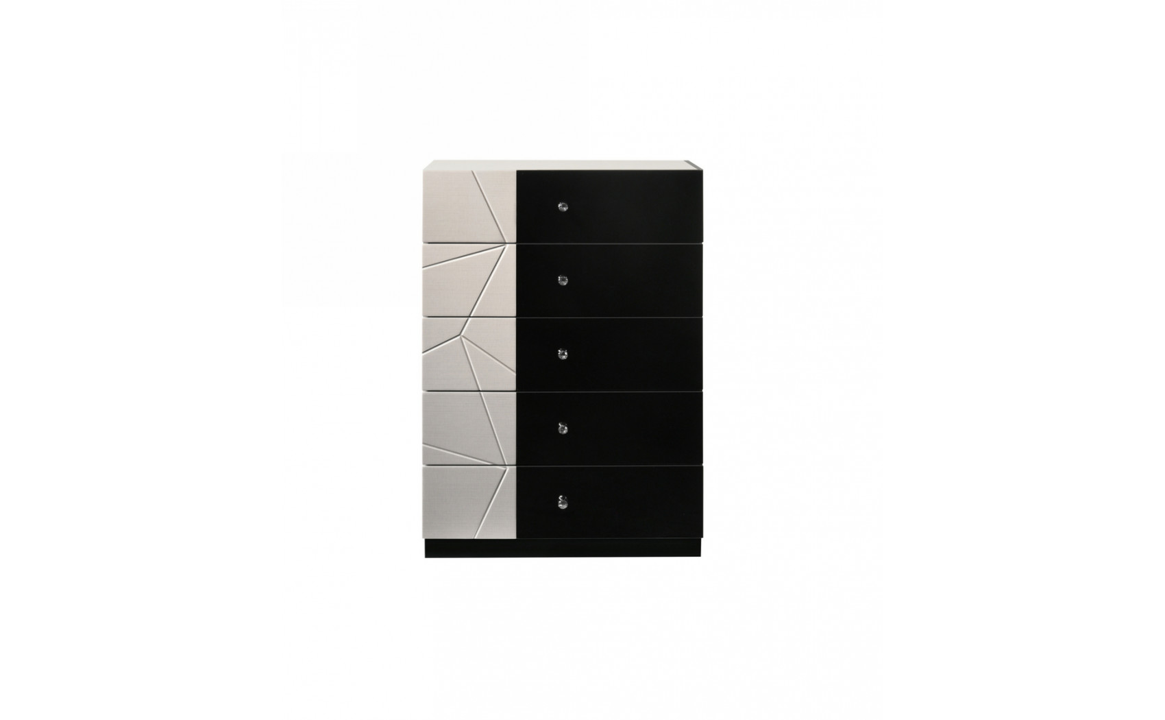 Turin Nightstand  Light Grey & Black Lacquer J&M Furniture