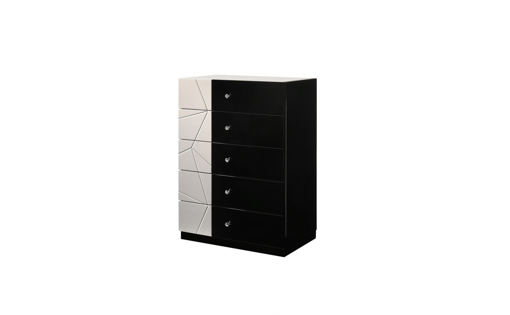 Turin Nightstand  Light Grey & Black Lacquer J&M Furniture
