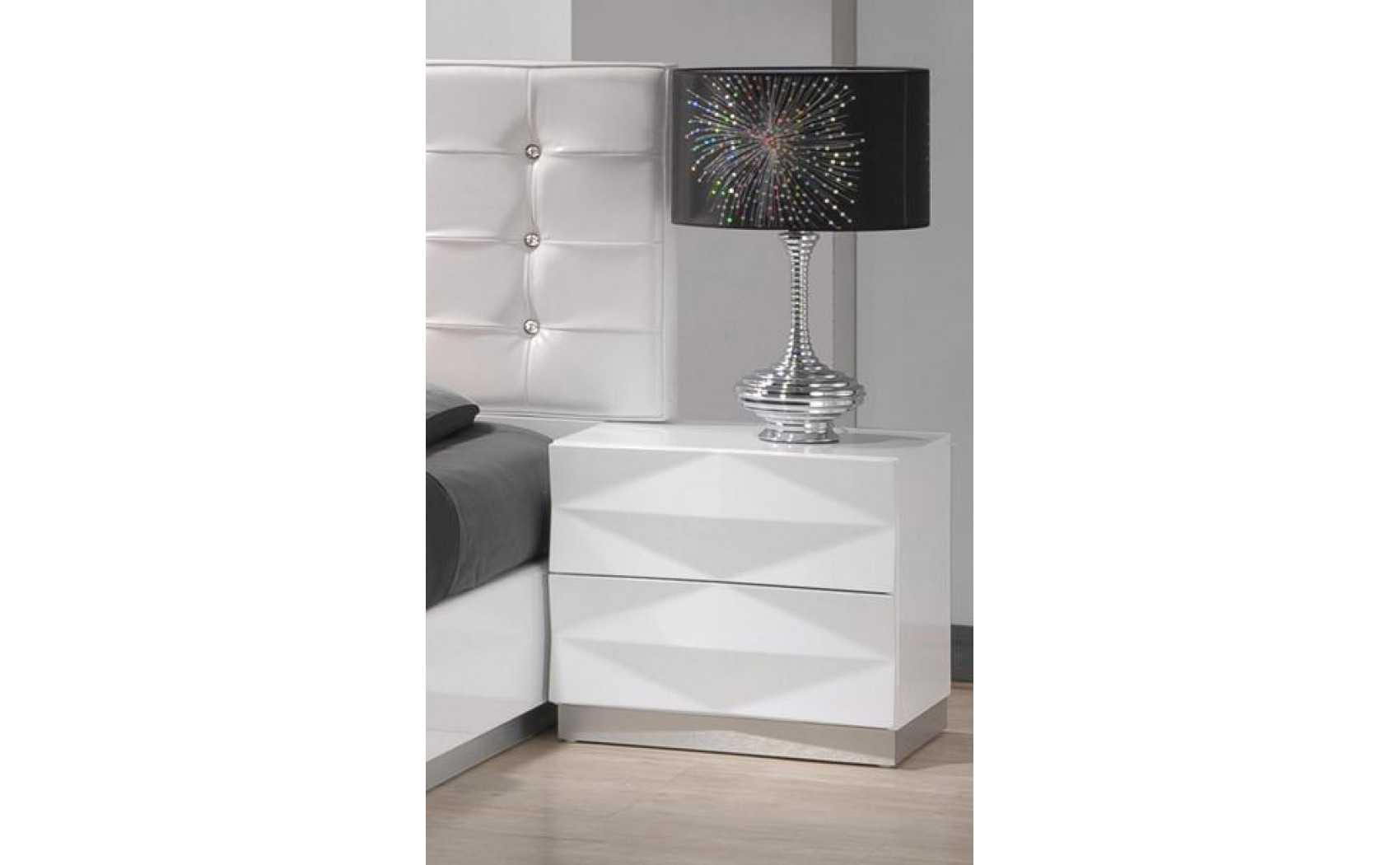 Verona Dresser & Mirror White Lacquer J&M Furniture