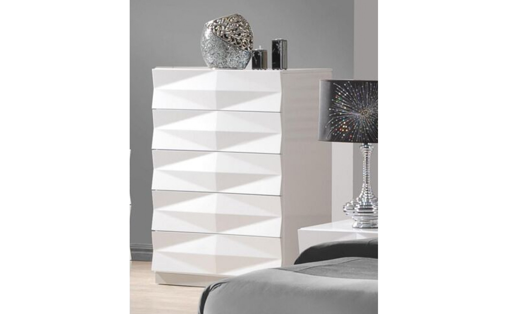 Verona Dresser & Mirror White Lacquer J&M Furniture
