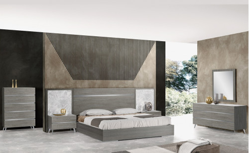 Victoria Bedroom Set Light Grey / Oak J&M Furniture