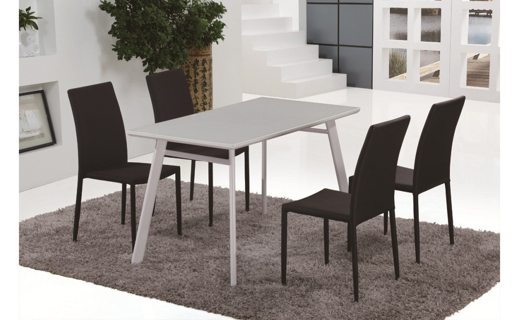 B24 Dining Table White High Gloss J&M Furniture