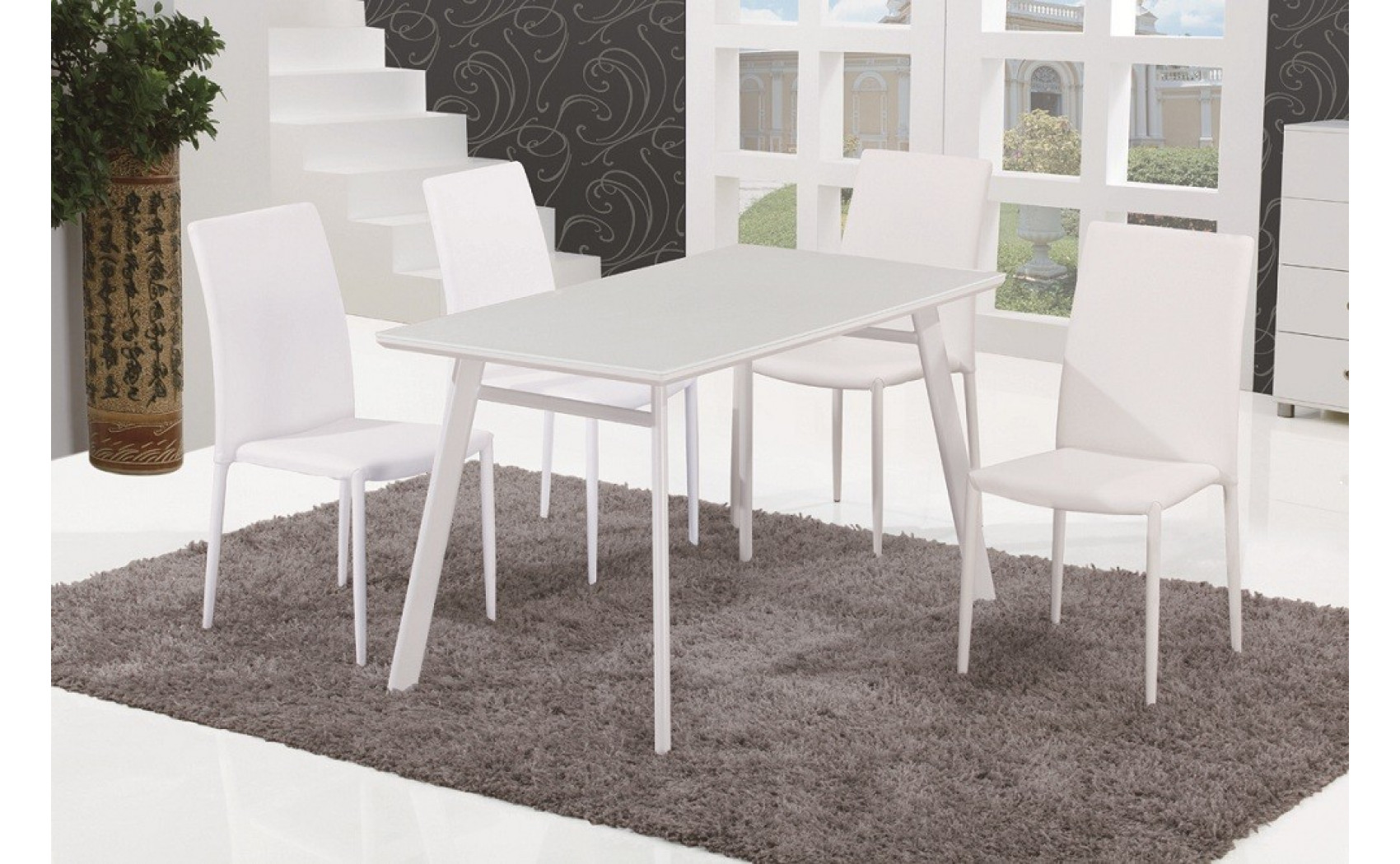 B24 Dining Table White High Gloss J&M Furniture