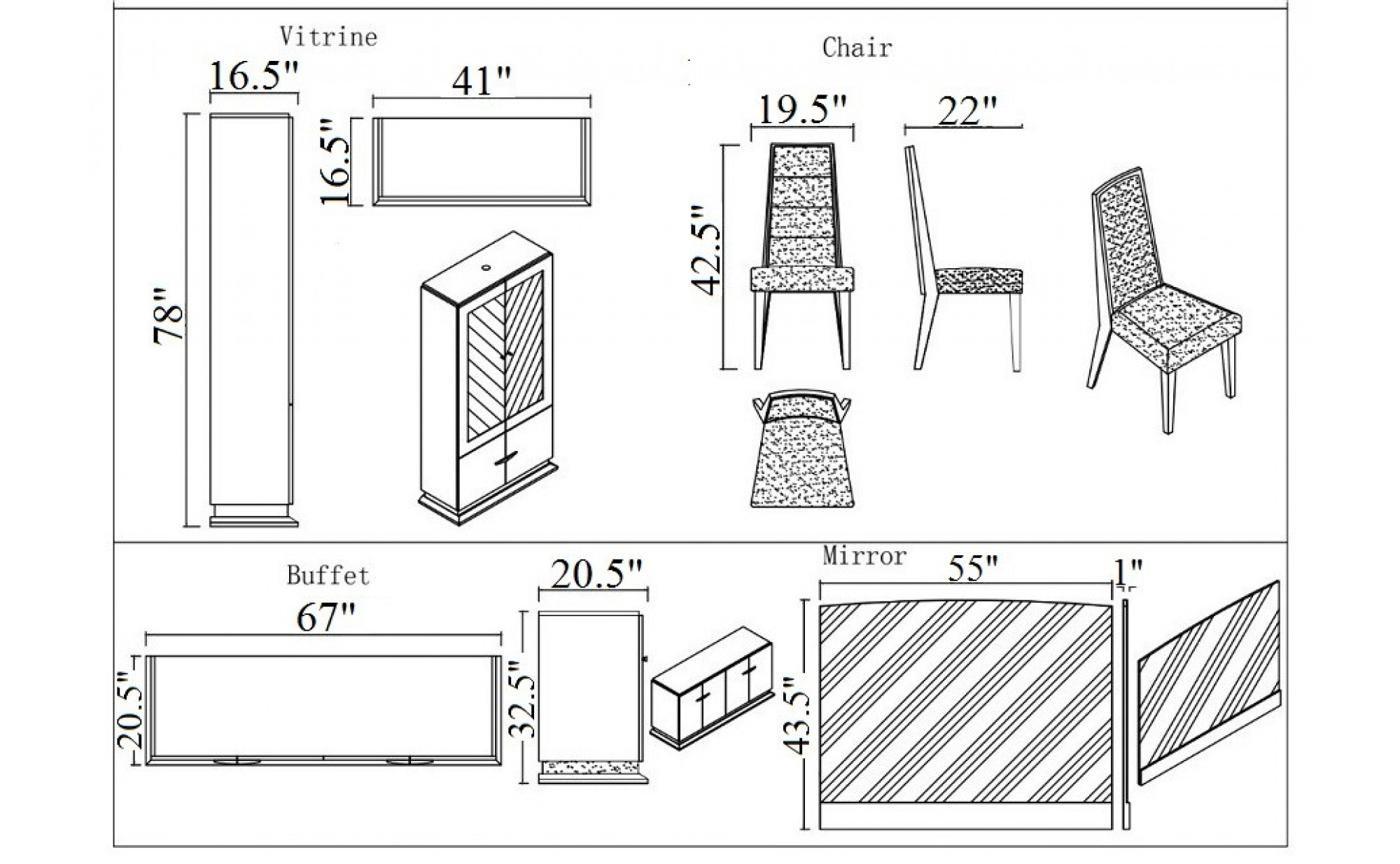 Chiara Dining Set Light Walnut J&M Furniture JM
